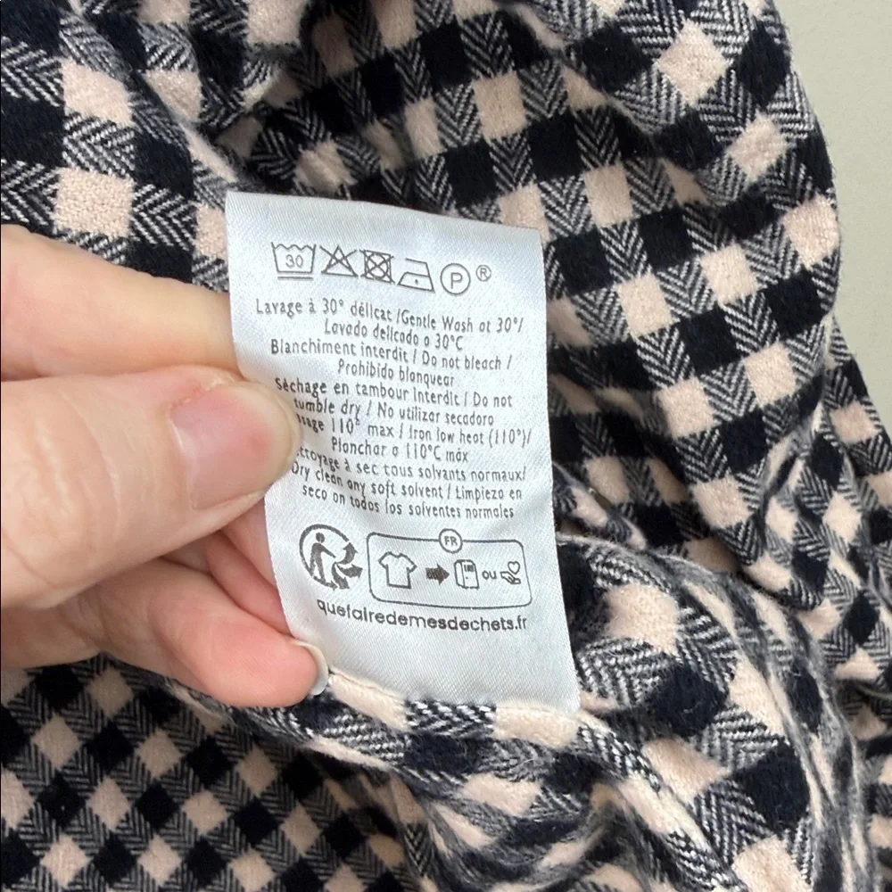 SÉZANE black and ecru Max flannel button up shirt 10 - Picture 5 of 8